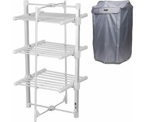 GlamHaus 3 Tier Indoor Foldable Electric Heated Clothes Airer & Dryer
