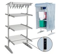 Glamhaus 4 Tier Heated Clothes Airer With Cover 300W Digital