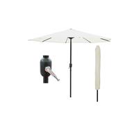 Glamhaus Cream Garden Table Parasol Crank Handle Waterproof Sun Umbrella 2.7M Glamhaus Cream