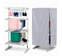 GlamHaus Digital Heated Clothes Airer with Cover, 300W Electric Drying Rack, Adjustable 30-70°C Temperature Control, 9-Hour Timer, Foldable Indoor Laundry Dryer with Extension Wings