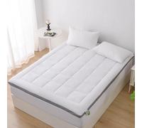Glamhaus Double Size Mattress Topper - Thick Memory Foam Bed Topper with Box Stitching, Cushioned Comfort, Anti-Allergy, OEKO-TEX 100 Certified, SILVADUR Protection, Fitted Skirt (190 x 135cm)