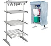 Glamhaus Digital Electric Clothes Airer Heated Drying Rack- 4-tier Extendable Dryer - Eco Design With Cover For Faster Drying - Energy Efficient 300W