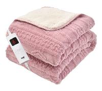 Glamhaus Heated Electric Throw Blanket - Luxurious & Soft Design - 9 Temperature Settings & 9-Hour Timer Pink