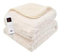 Glamhaus Heated Electric Throw Blanket - Luxurious & Soft Design - 9 Temperature Settings & 9-Hour Timer White
