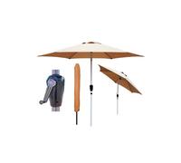 Glamhaus Khaki Garden Table Tilting Parasol Crank Waterproof Umbrella 2.7M Glamhaus Khaki