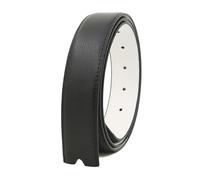 Glamicci Buckle Free Belts| Reversible 1 1/3” Leather Belt Straps UpTo 42" Waist -3.3cm wide| Replacement Belt No Buckle | Replacement Belt Strap (04BLK/WHITE)
