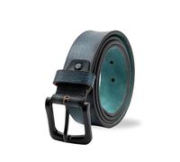 Glamicci Genuine Leather Belt | Trim to Fit | Leather Belts for Men/Women | 1.5"/38mm Wide, up to 43” Waist-RB2 (Strap 125cm/48”) - (BLUE MILLED)