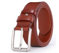 Glamicci Genuine Men's Leather Belt - 1.5"/38mm Real Leather Roller Buckle Belt | Ideal for Jeans, Casual, Cowboy Work Wear (70Cognac, 30-32" Waist -105cm/41 Strap)