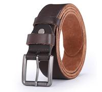 Glamicci Genuine Men's Leather Belt - 1.5"/38mm Real Leather Roller Buckle Belt | Ideal for Jeans, Casual, Cowboy Work Wear (14Brown, 34-36" waist -115cm/45 Strap)