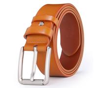 Glamicci Genuine Men's Leather Belt - 1.5"/38mm Real Leather Roller Buckle Belt | Ideal for Jeans, Casual Wear, Workwear (38-42" waist-125cm/49 Strap)