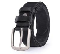 Glamicci Mens Belts Leather | Black Leather Belts for Men | Mens Leather Belts |Black Belt - 1.5" /38mm (5463Black, 30-32” Waist -105cm/41” Strap)