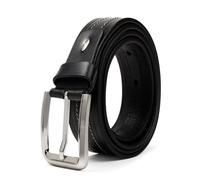 Glamicci Mens Belts Leather | Black Leather Belts for Men | Mens Leather Belts |Black Belt - 1.5" /38mm-ABECS11 (11BLK, 30-32” Waist -105cm/41” Strap)