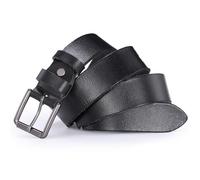 Glamicci Men's Genuine Full Grain Leather Belt - 1.5"/38mm Real Leather Roller Buckle Belt | Ideal for Jeans,Casual,Cowboy & Work Wear (14Black, 34-36" waist -115cm/45 Strap)