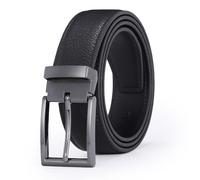 Glamicci Men's Genuine Leather Dress Belt 3.3cm wide |Scratch Resistant Real Leather Black Belt For Men Style-01.06 (Black-GM Buckle, 29-32” Waist (107cm/42”Strap))