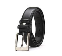 Glamicci Men's Genuine Leather Dress Belt 3.3cm wide|Single Prong Buckle -Classic & Fashion for Work Business and Casual-Style AB-122 (Black, 37-40" Waist (125cm/49”Strap))