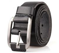 Glamicci Mens Leather Belt - Black, 1.5"/38mm Wide, 42-44" Waist (130cm/51" Strap) - GB09 (SL9)