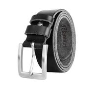 Glamicci Men's Leather Belt Full Grain Leather| Stainless Steel Buckle| Belts for Jeans, Casual, Cowboy- 1.5"/ 38mm Top Grade Italian Cowhide-BLK120