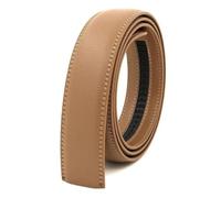 Glamicci Mens Ratchet Leather Belt without Buckle-35mm 1 3/8”| Adjustable Sliding Type Strap Only No Buckle|Autolocking Belt Strap AST (02Sand Strap125)