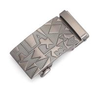 Glamicci Ratchet Belt Buckle - Auto Lock Slide Buckle for 35mm (1 3/8") Belts, Durable Nickel-Free Metal, Adjustable Replacement for Men’s Leather Belts - No Belt Included (Silver)