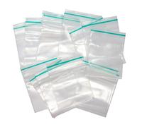 Glamified 100 Pcs Grip Seal Bags (50 x 60 mm) - Random Colour Translucent Zip Lock Plastic Bags - Rectangular Resealable Polythene Pouches for Jewellery, Wax Melts & Small Business Packaging