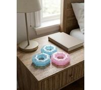 Glamified 3-Piece Portable Round Pill Box Set (2 Blue, 1 Pink) - 7-Day Weekly Medicine Organizer, Tiny Daily Travel Tablet Dispenser for Vitamins & Supplements