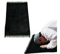 Glamified Cushion Padded Muslim Islamic Prayer Mat Musalah Namaz Rug (Black (80 x120))