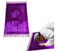 Glamified Cushion Padded Muslim Islamic Prayer Mat Musalah Namaz Rug (Purple (80 x 120))