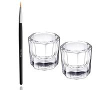 Glamified Dappen Dish Bowl Set of 2 Cup and Eyebrow Tint Brush, Acrylic Nail Art Equipment Mini Bowl Cups
