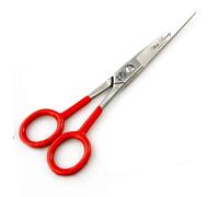 Glamified Glam 6.5" Professional Hairdressing Scissors | Sharp Stainless Steel Barber Shears | Antibacterial Ergonomic Rubber Grip | Red