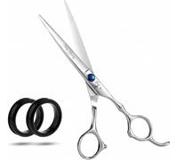 Glamified Glam 7" Professional Hair Cutting Scissors - Premium Japan Steel Barber Shears - Ultra-Sharp Silver Hairdressing Scissors for Men, Women & Salon Precision (7-Inch)
