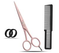 Glamified Glam Baby Pink 6" Hairdressing Scissor for Professional Hairdressers Barbers Stainless Steel Hair Cutting Shears - for Salon Barbers, Men, Women, Children +Free Hair Comb
