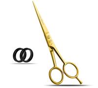 Glamified Glam Golden 6" Hairdressing Scissor for Professional Hairdressers Barbers Stainless Steel Hair Cutting Shears - for Salon Barbers, Men, Women, Children and Adults
