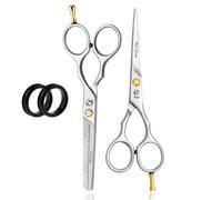 Glamified Glam Hairdressing Scissors, Professional Hair Cutting Thinning Scissors Set (Haircut Trimming Grooming Shaping Scissors) for Men Hairdresser Barber Women Kids Pets Home 5.5inch