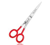 Glamified Glam Professional 6" Hairdressing Scissors Hair Cutting Scissors Shears for Barber- with Antibacterial Comfort Rubber Grip 100% Stainless Steel (Red