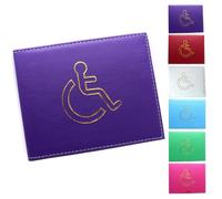 Glamified , glam Soft Leather Disabled Badge Holder Wallet Disability Parking Badge Cover Holder by Glamified Disabled Blue Badge Display Holder (Purple)