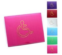 Glamified , glam Soft Leather Disabled Badge Holder Wallet Disability Parking Badge Cover Holder by Glamified Disabled Blue Badge Display Holder (Pink)