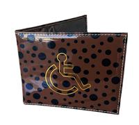 Glamified , glam Soft Leather Disabled Badge Holder Wallet Disability Parking Badge Cover Holder by Glamified Disabled Blue Badge Display Holder - Brown (Polka Dot)
