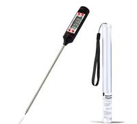 Glamified Instant Read Meat Thermometer - Fast Digital Food Thermometer with Backlight LCD display, 5.9" Long Probe & Auto On/Off for Kitchen Cooking, BBQ, Grill & Baking (Battery Included)