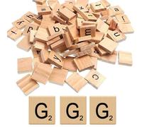 Glamified Pack of 10 - G Scrabble Tiles - Same Letters Bags -WOODEN SCRABBLE TILES BLACK LETTERS NUMBERS FOR CRAFTS WOOD ALPHABETS (Letter G, Pack of 10 Tiles)