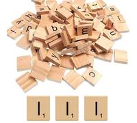Glamified Pack of 100 - I Scrabble Tiles - Same Letters Bags -WOODEN SCRABBLE TILES BLACK LETTERS NUMBERS FOR CRAFTS WOOD ALPHABETS (Letter I, Pack of 100 Tiles)