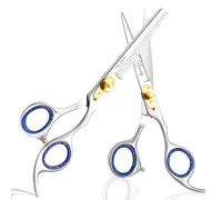 Glamified - Professional Hair Thinning Scissors, Texturizing Shears for Hairdressing, 7 Inch Overall Length with Fine Adjustment Tension Screw - Japanese Stainless Steel (Hair Dressing + Thinning)