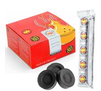 Glamified Shisha Hookah Charcoal Intense Shish Bahkoor Instant Light Premium Quick Lighting (1 Box (80 Dishes))