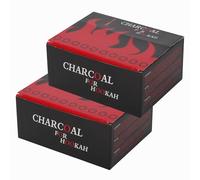 Glamified Shisha Hookah Charcoal Intense Shish Bahkoor Instant Light Premium Quick Lighting… (2 Box (200 Dishes))