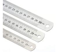 Glamified Stainless Steel Ruler Set (15cm, 20cm, 30cm) - 3 Piece Premium Metal Measuring Rule Kit for Office, School, Engineering, Drafting & Crafts