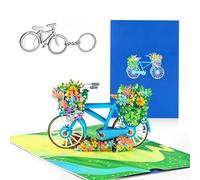 Glamifyr Birthday Card Bicycle 3D Pop Up Card, Bicycle Gift with Flower Bicycle & Envelope, Creative Birthday Idea for Friends, Family and Bicycle Lovers