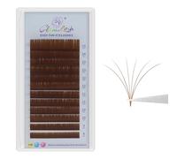 GLAMLASH Easy Fan Volume Lash Extensions 0.07mm C Curl 8-15mm Mix Rapid Blooming Eyelash Extensions Self Fanning Professional Salon Supplies(0.07C,8-15mm,Brown)