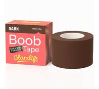 GlamLift | Premium Hypoallergenic Boob Job Tape - Easy Breast Lift, Soft & Silky Stretch Polyester Fabric, Sweatproof & Waterproof, Strong Support for Backless, Strapless & Deep-V Outfits (Dark)