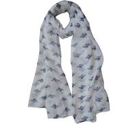 GlamLondon Bumble Bee Print Scarf Ladies Lightweight Fashion Oversize Wrap (White)(Size:L)