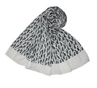 GlamLondon Cats Pattern Scarf Big Size Kitty Cat Animal Printed Women Viscose Mix Wrap (White Grey)