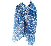 GlamLondon Dandelion Scarf Floating Dandelions Flower Print Fashion Ladies Womens Classy Big Wrap (Blue)